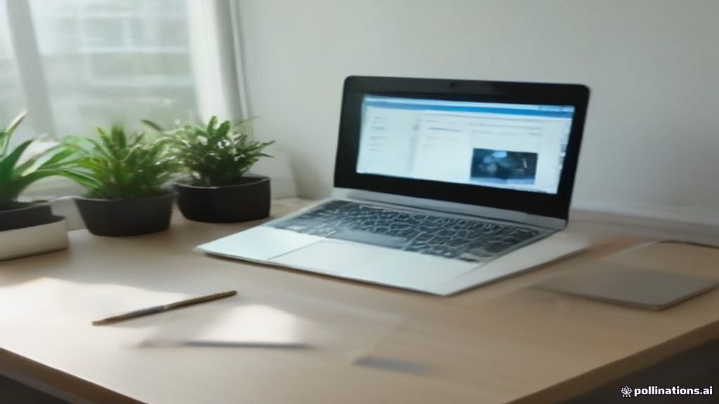 A laptop on a clean wooden desk showing research work for the Alignerr assessment test guide.