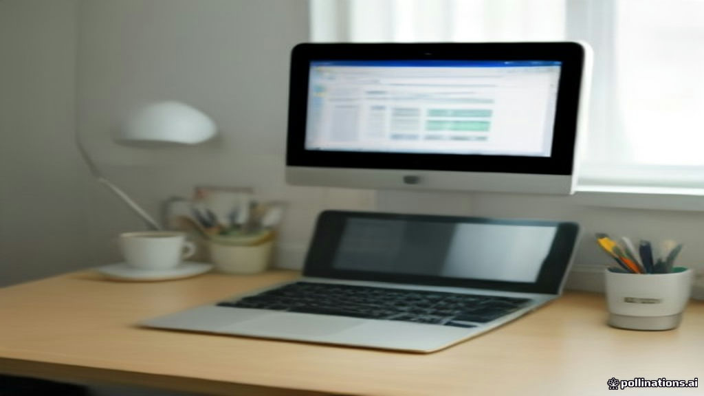 Laptop screen displaying a structured spreadsheet of task earnings on a modern home office desk.