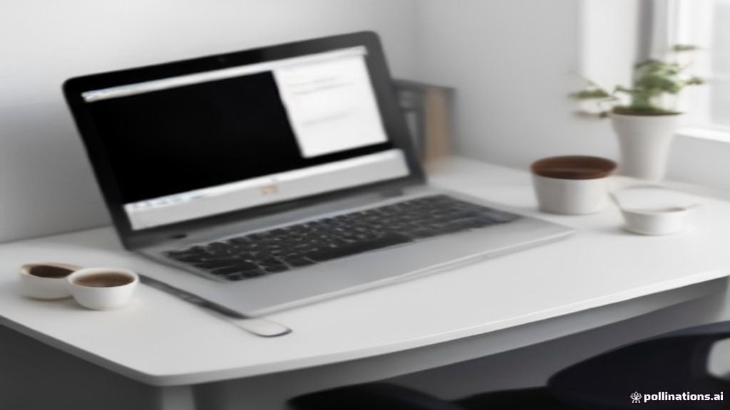 A modern workspace with a laptop showing digital publication revenue charts on a wooden desk.