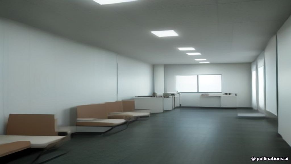 Clean medical reception area with a donor intake desk and screening documentation.