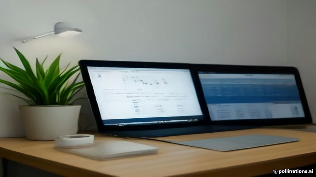 Modern laptop on a clean desk displaying survey dashboard payout settings and earnings.
