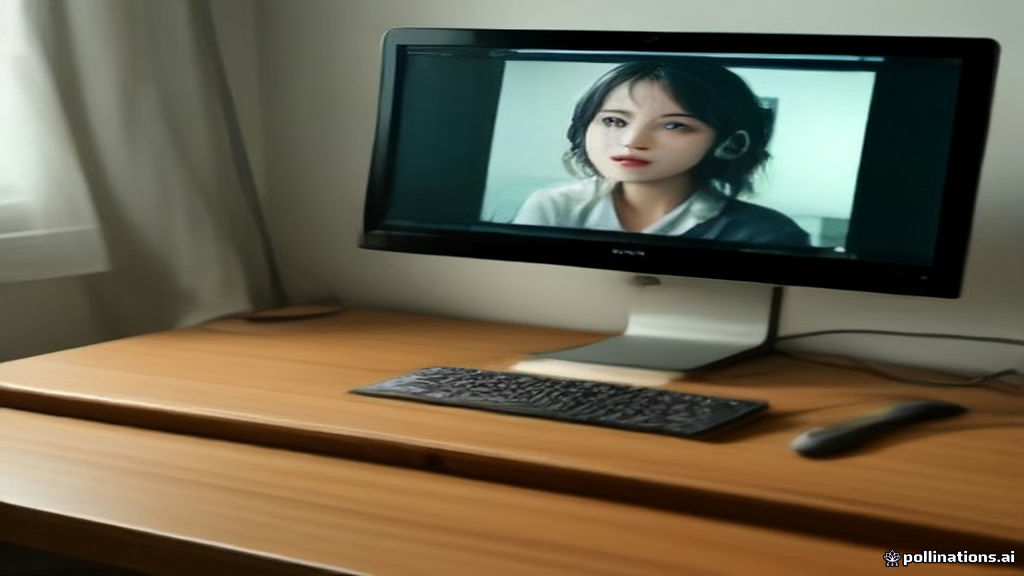 A modern remote workspace set up for online English tutoring with a laptop and headset on a clear wooden desk.