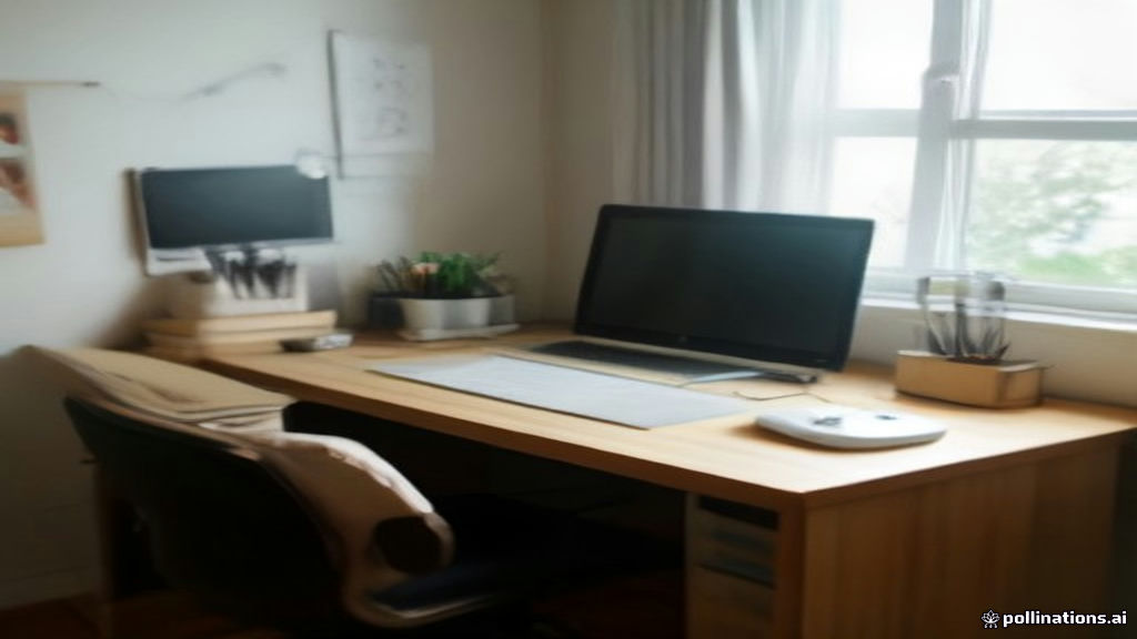 A modern remote working desk with a laptop and headset used for online tutoring and remote job tasks.