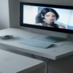 Remote desktop setup for online English tutoring with laptop, headset, and clean workspace.