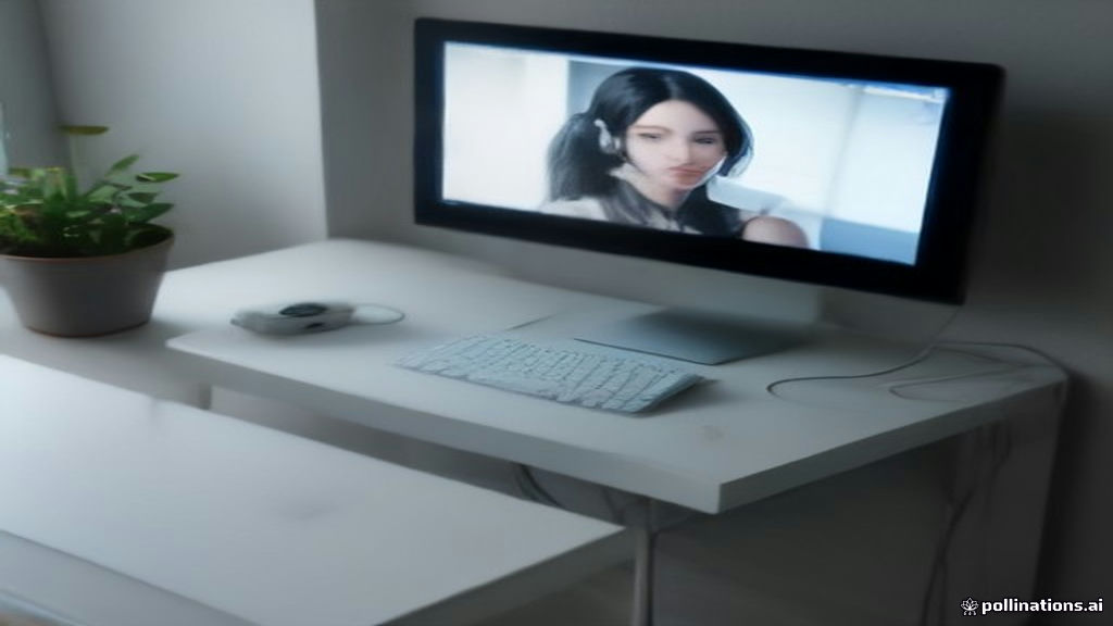 Remote desktop setup for online English tutoring with laptop, headset, and clean workspace.