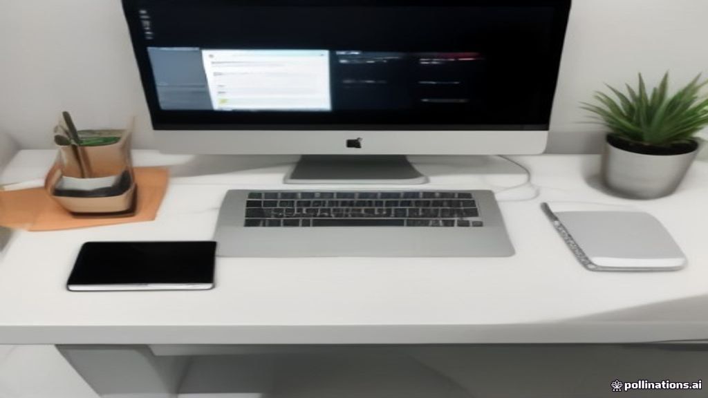 A modern minimalist workstation set up for evaluating microtask earnings and payout timelines.
