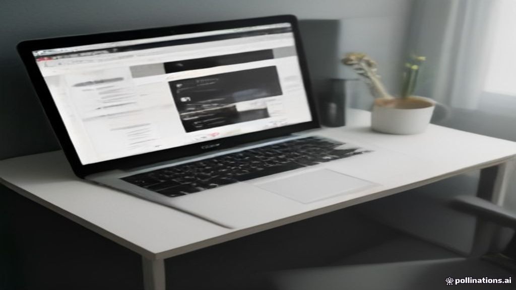 Minimalist newsletter creator workspace displaying digital publication metrics on a laptop screen.