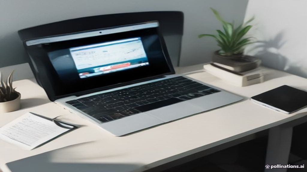 A modern work-from-home workspace with open study guidelines on a laptop screen and notebook.