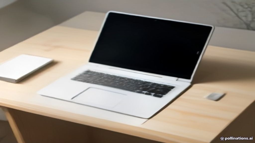A tablet displaying a hyperlinked digital planner layout on a clean wooden desk with a stylus.