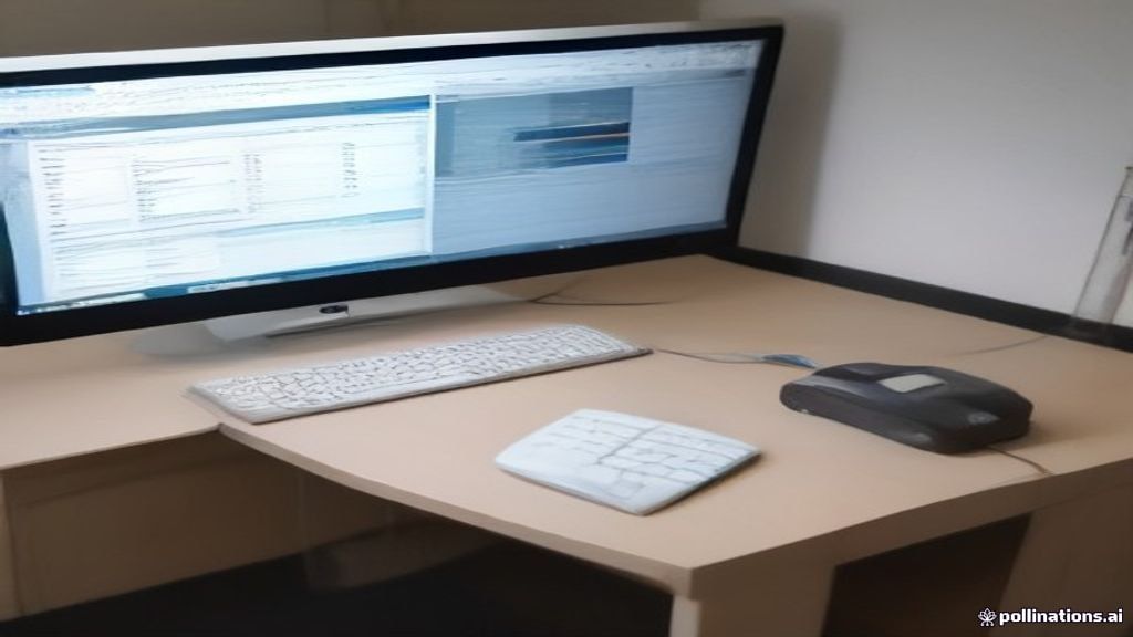A modern dual-monitor workstation displaying structured spreadsheet data for freelance data entry tasks.