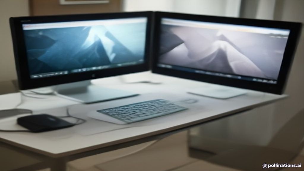 A digital artist desk with a graphics tablet and photo editing monitor used for photo retouching work.