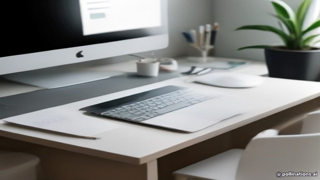 Minimalist workspace with a laptop displaying a resume document draft.