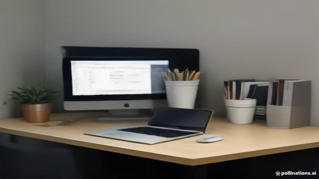 A modern laptop placed on a wooden desk displaying text documents for freelance translation work.