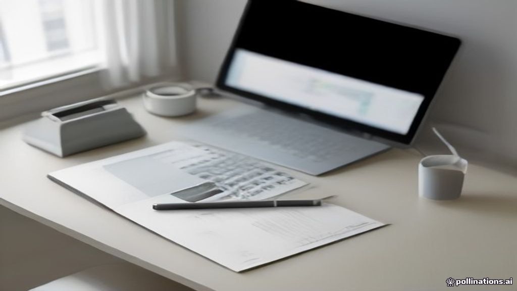 Laptop screen displaying income calculations on a clean minimalist wooden desk.