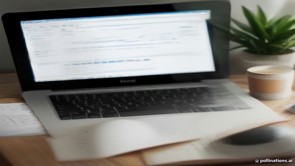 Modern desk setup with a laptop displaying research data, reflecting online reward and survey platform operations.