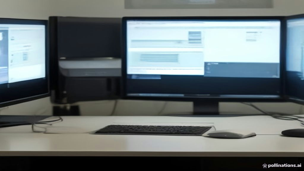 A remote agent desktop workspace equipped with a USB headset and dual monitors for customer support calls.