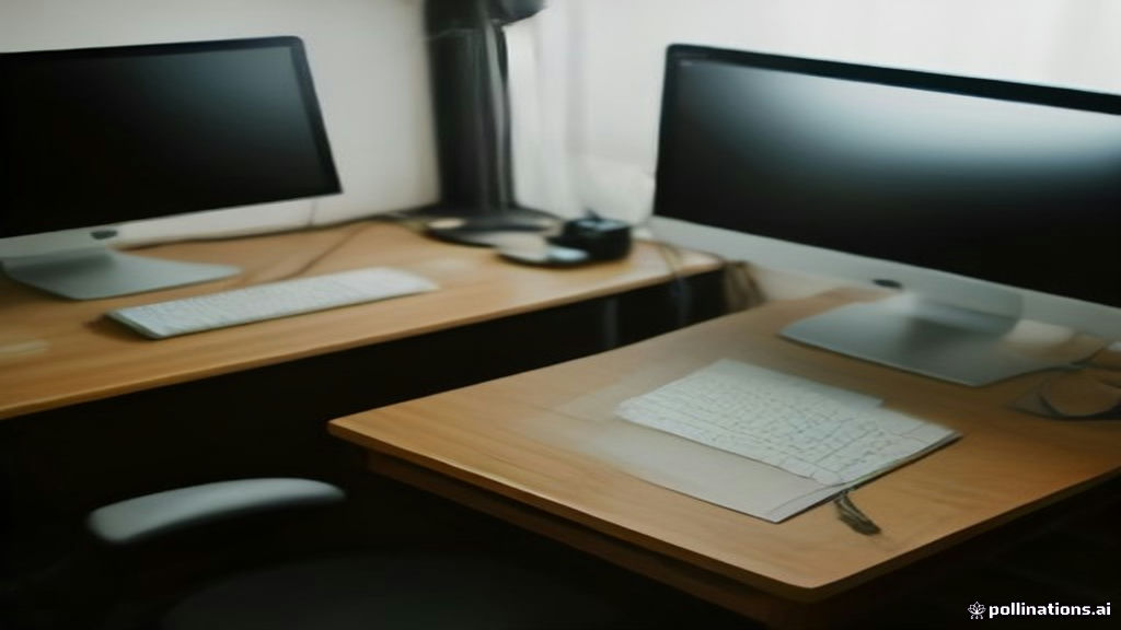 A clean remote customer service workspace featuring a computer screen and noise-canceling USB headset.