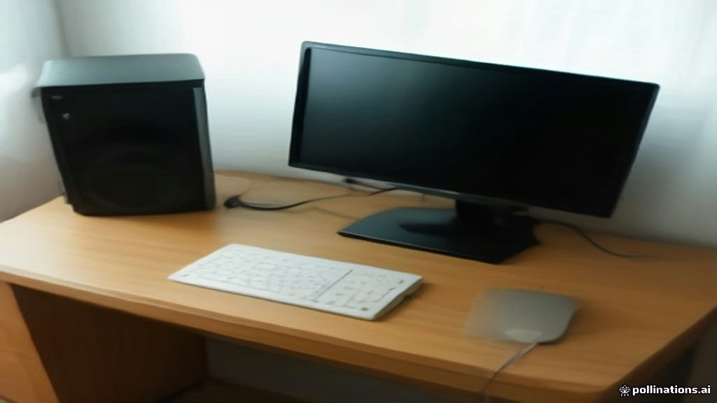 Remote customer support workstation equipped with dual monitors, wired headset, and Ethernet cable for client work.