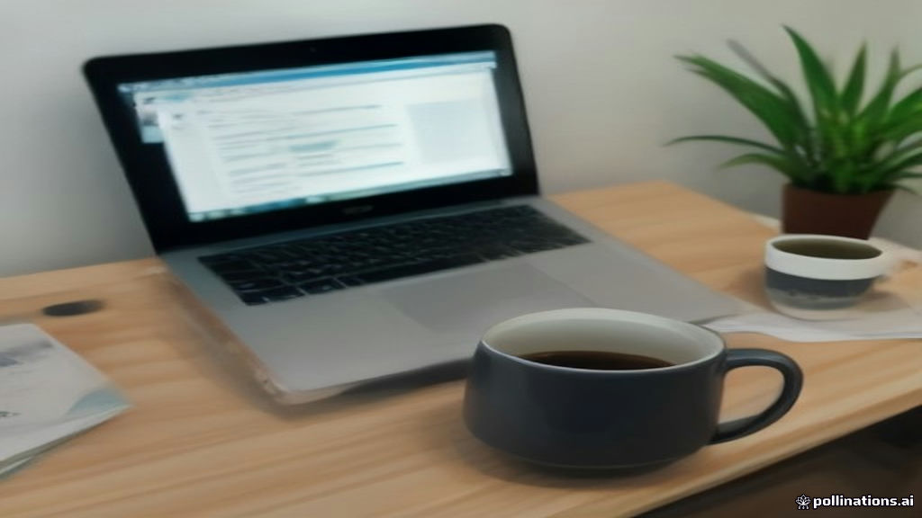 A laptop open to a job application portal on a organized desk in a modern home office setting.