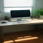 A laptop open on a clean desk displaying financial performance charts and publishing royalty reports.