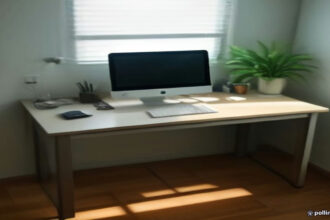 A laptop open on a clean desk displaying financial performance charts and publishing royalty reports.