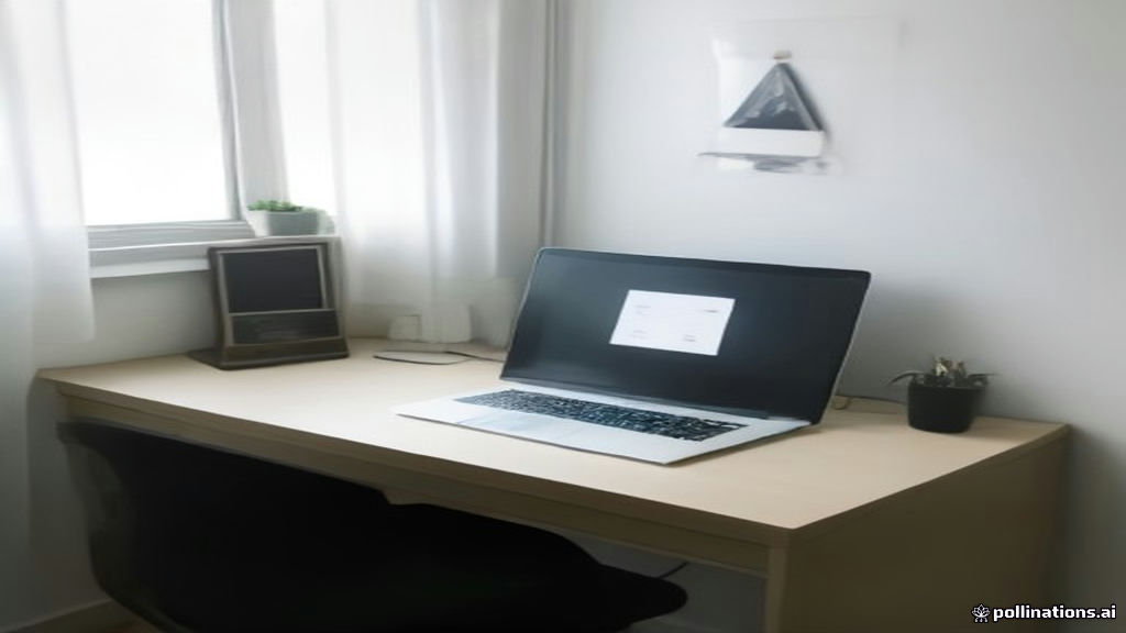 Laptop displaying an online account registration page on a clean wooden desk.