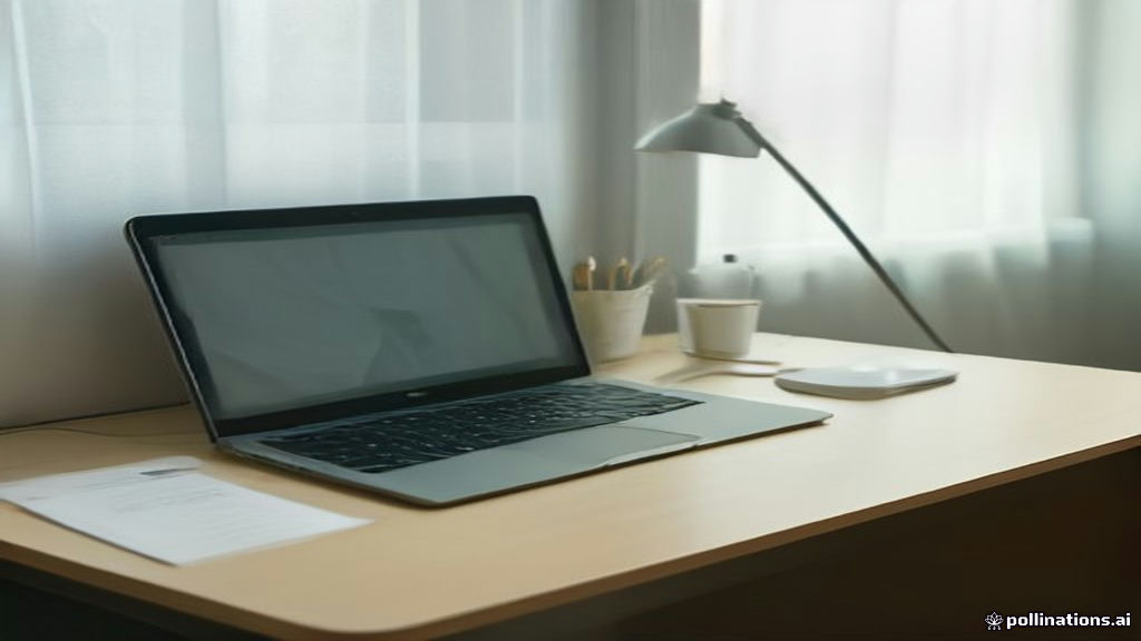 A clean modern workspace setup illustrating secure account management and privacy steps.