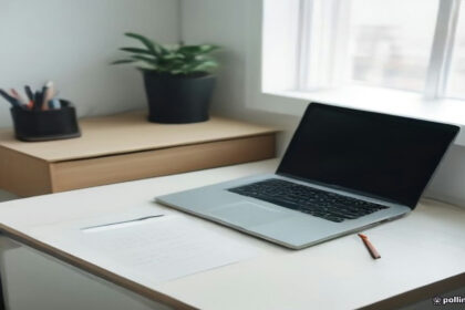 Clean desk with a laptop and notebook, representing digital account management and user privacy setup.