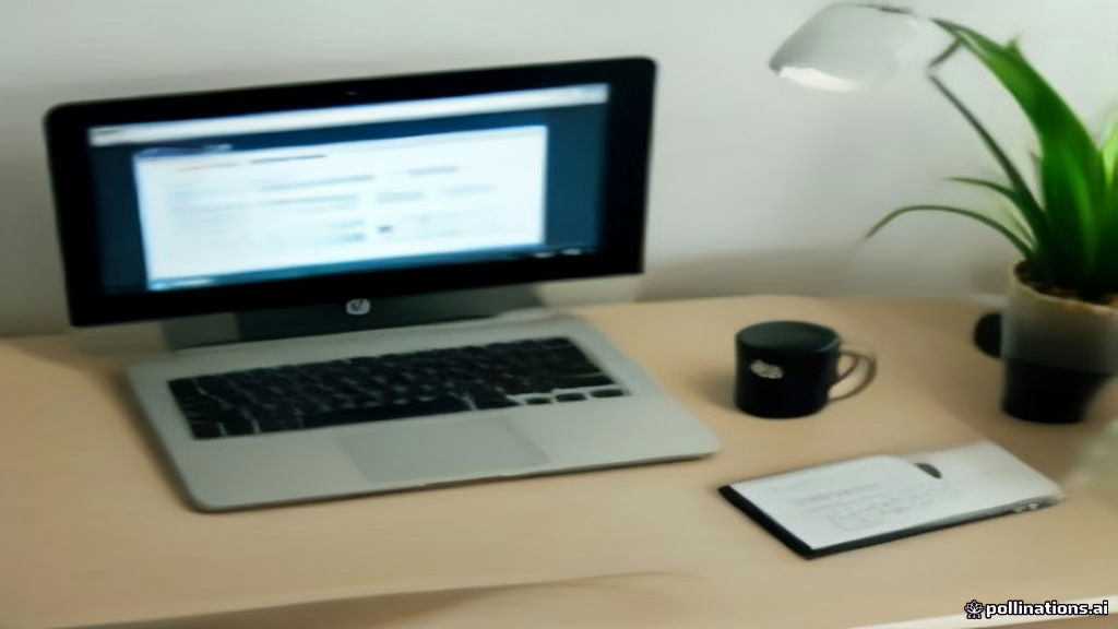 A laptop open on a clean desk displaying digital product performance and financial advertising analytics.