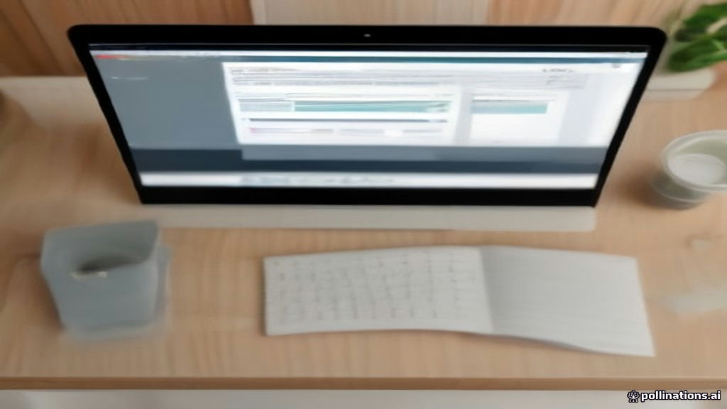 Laptop screen displaying audience data CSV rows on a clean wooden desk setup.