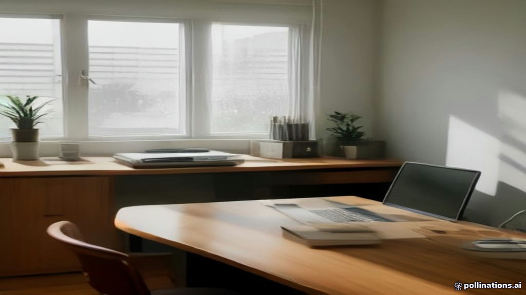Laptop displaying freelance analytics and service optimization metrics on a clean wooden desk.