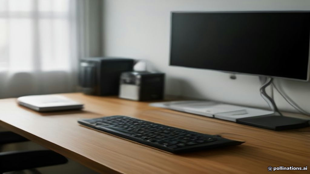 A desktop workspace set up with headphones and audio software for remote transcription application testing.