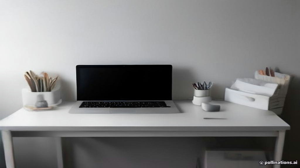 Minimalist home office setup with a computer screen and quiet testing equipment for digital research.