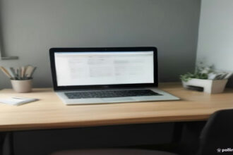 A modern workstation setup displaying study materials for an online AI annotation and writing assessment.