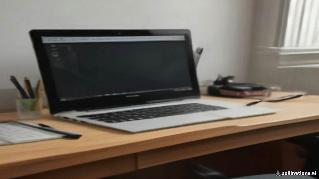 An artist desktop setup with a drawing tablet, stylus, sketchbooks, and digital editing gear on a wooden desk.