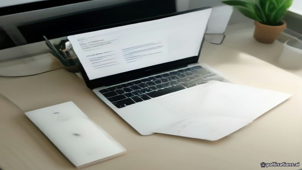 A laptop open to a resume document on a clean, professional workspace desk.
