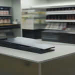 Smartphone on a store payment counter illustrating how to rakuten in store for cash back rewards