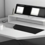 Desk workspace setup with digital tools for managing online storefront listings and custom product designs