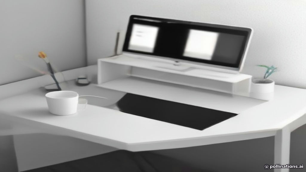 Desk workspace setup with digital tools for managing online storefront listings and custom product designs