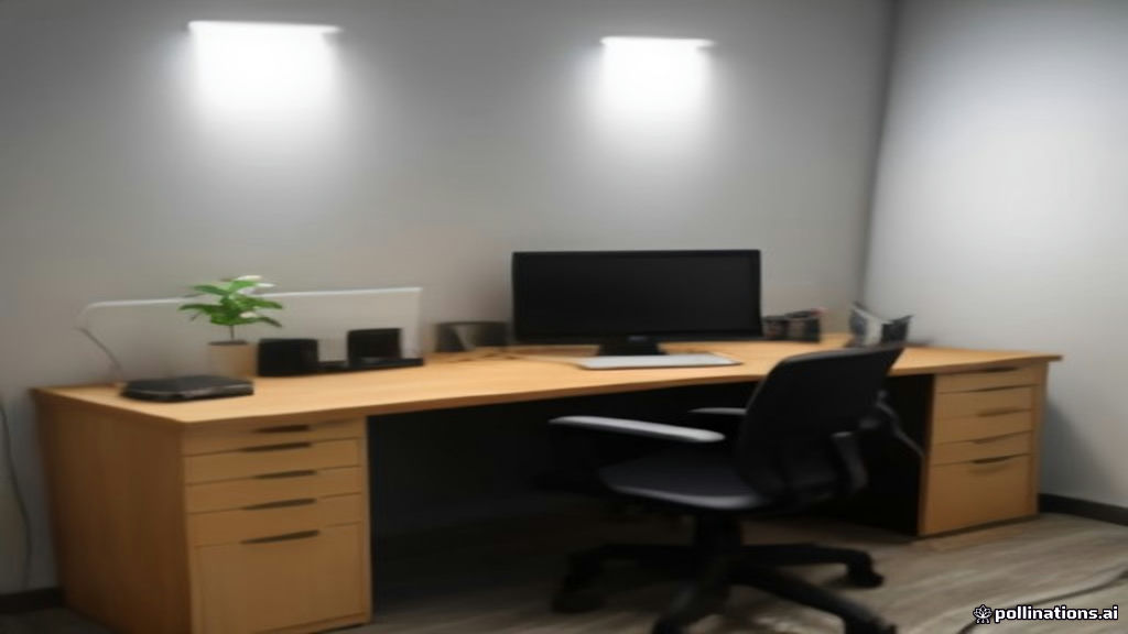A clean home office desktop set up with headphones and monitors ready for remote call center contract work.
