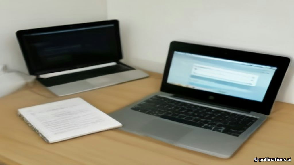 A modern laptop and financial notes on a clean wooden desk representing Amazon KDP ad cost analysis.