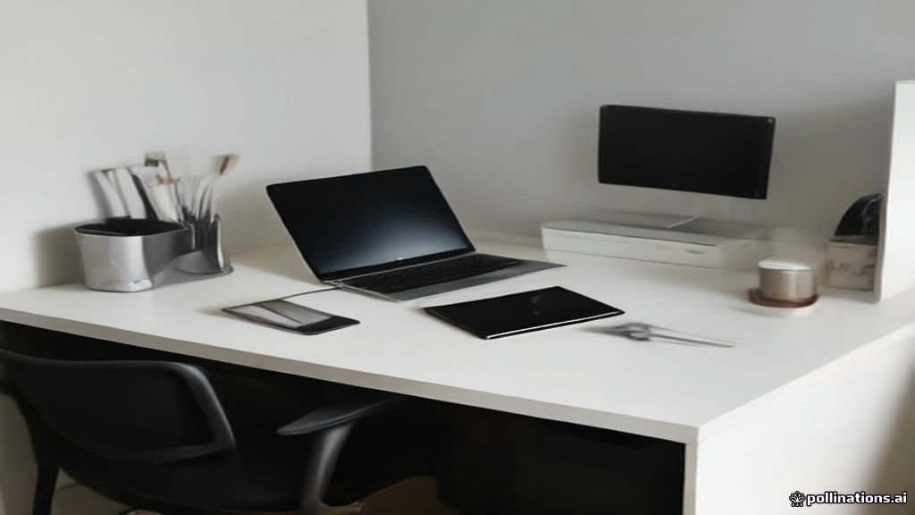 A modern writer workspace with a digital manuscript tablet and keyboard.