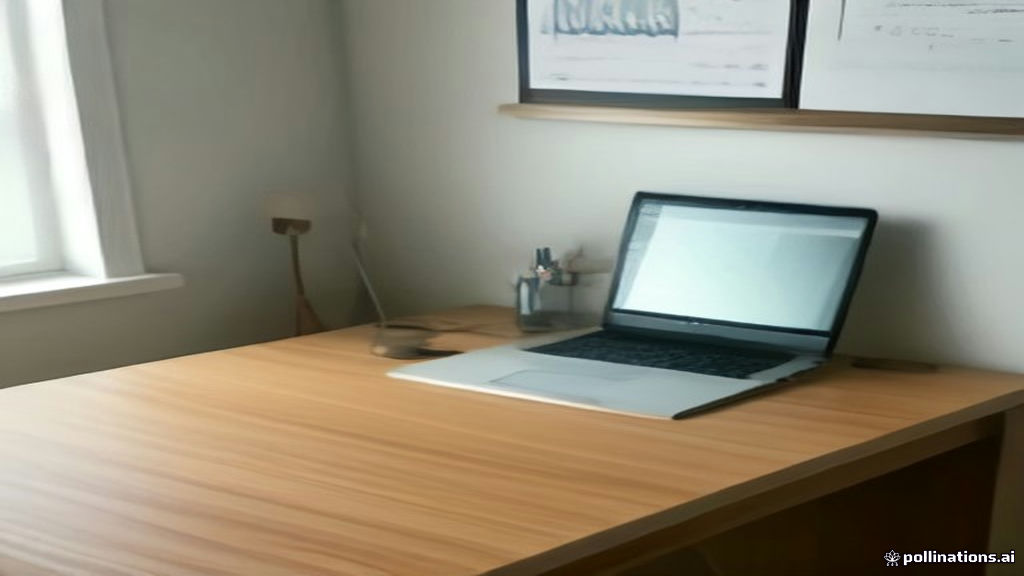 A modern laptop and headset placed on a clean wooden desk for remote ESL tutoring.