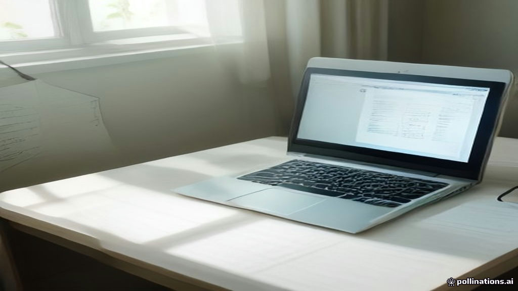 Clean modern remote working desk set up for freelance AI data annotation and evaluation tasks.