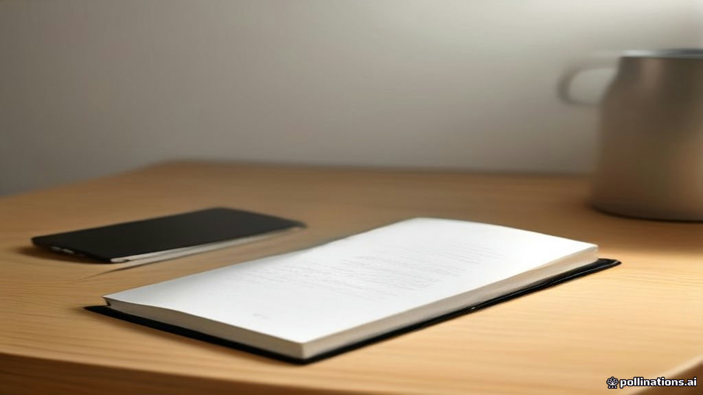 A clean, modern workspace setup featuring a mobile device and research notepad for online study participation.