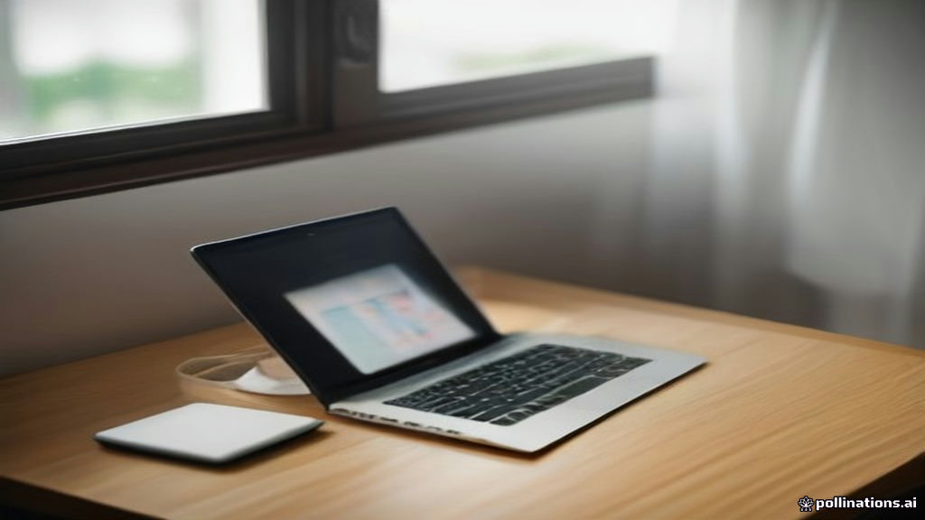 Smartphone and laptop on a clean wooden desk representing remote user research on Dscout