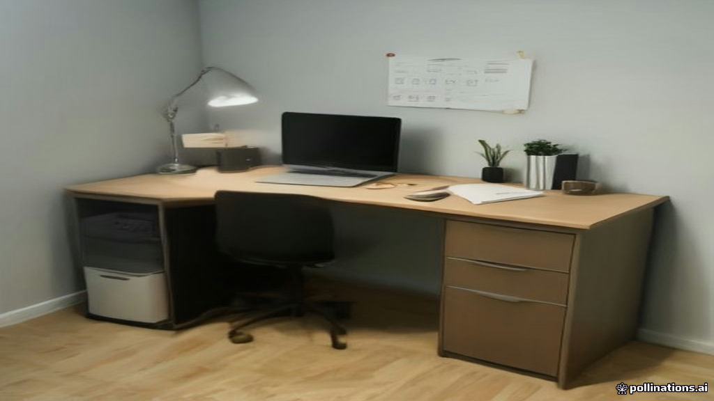 A modern remote workspace setup featuring an open laptop displaying flexible employment search options.