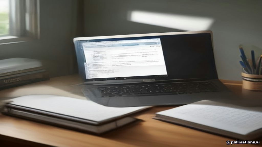 A clean home office desk setup with an open laptop used for researching verified remote job opportunities.