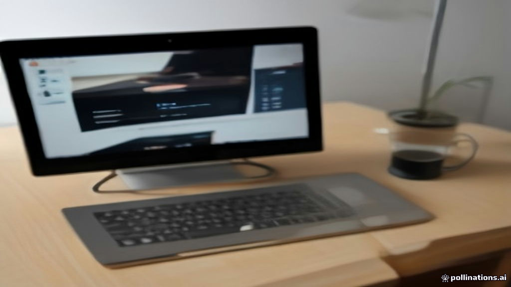 A laptop showing a digital sales dashboard on a clean desk representing digital store platform fees and creator payouts