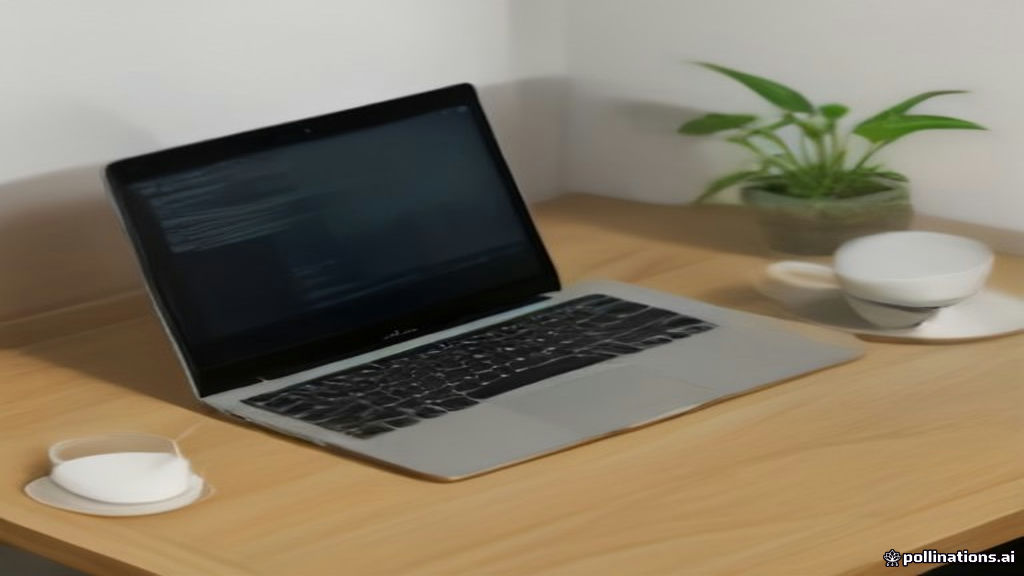 A creator workspace with a laptop displaying a digital product dashboard and payout settings.